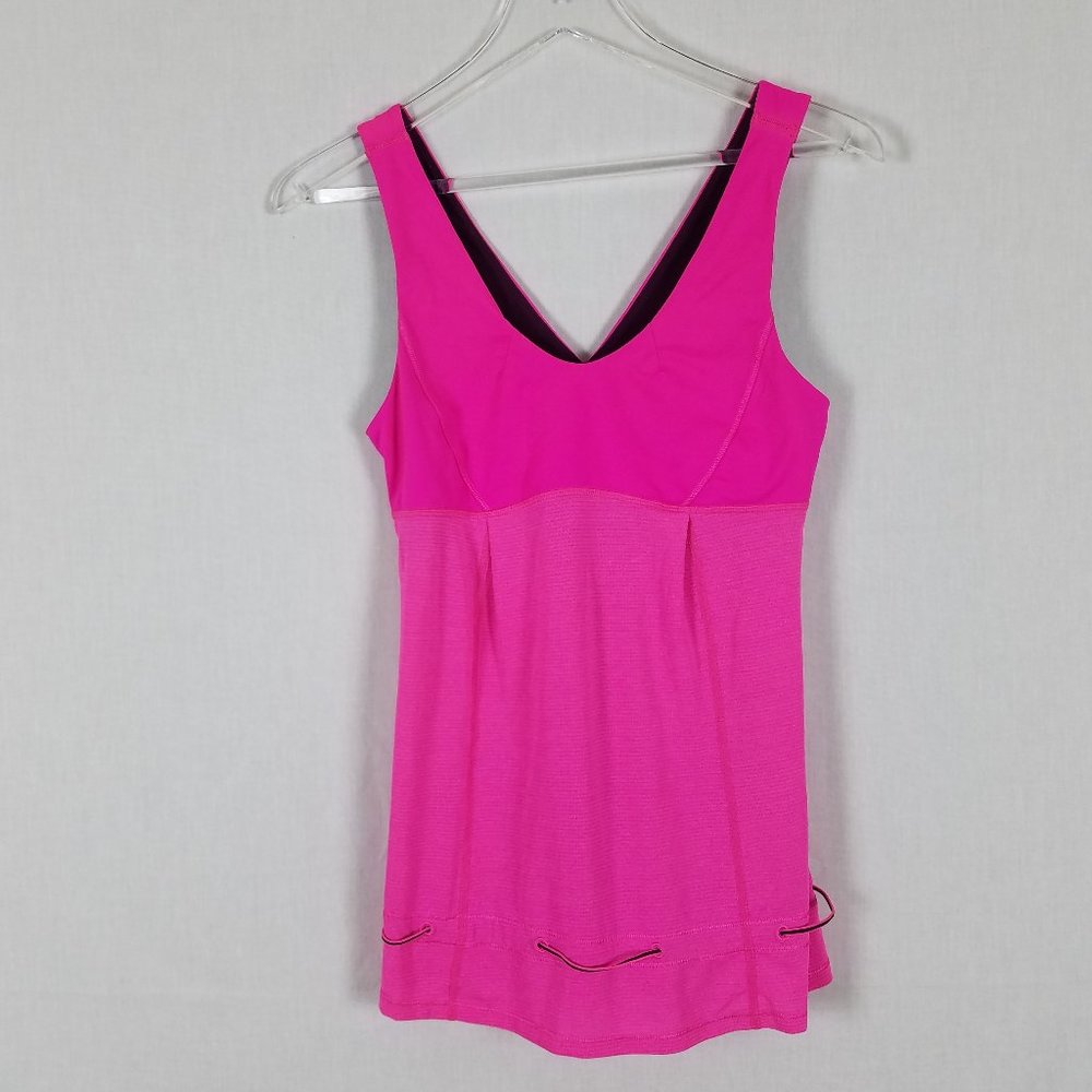 Lululemon Hot Pink Tank with Drawstring Hem